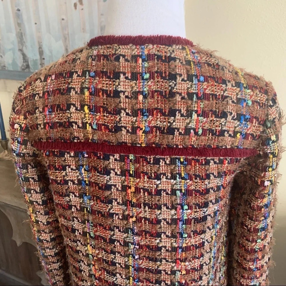 Anthropologie ett:twa Harlequin Tweed Blazer Bohemian Casual Women’s XS - Picture 10 of 14